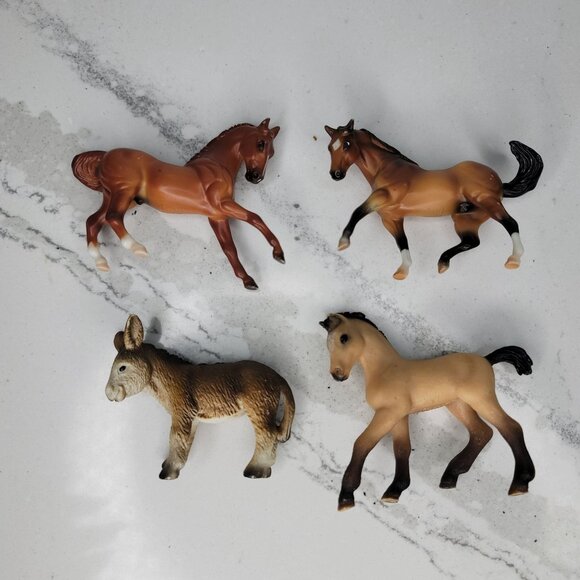 Vintage 1999 Breyer and schleigh Horses & Donkey Figurines Set Of 4 Collectibles - Picture 7 of 7